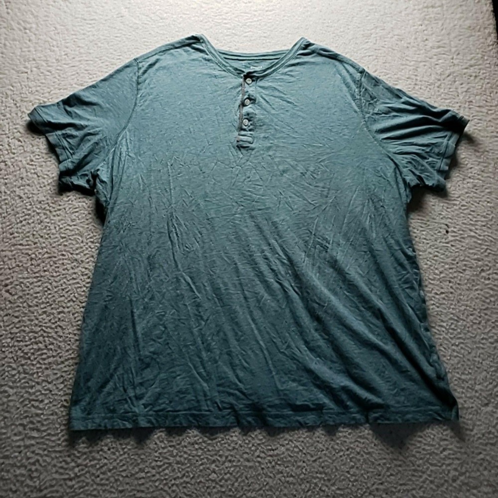 Sonoma Shirt Mens 4XB Blue Short Sleeve Henley Tagless Jersey Tee Big Tall